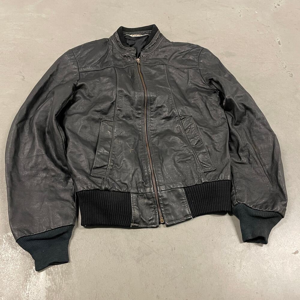 vintage 90s black archival leather jacket